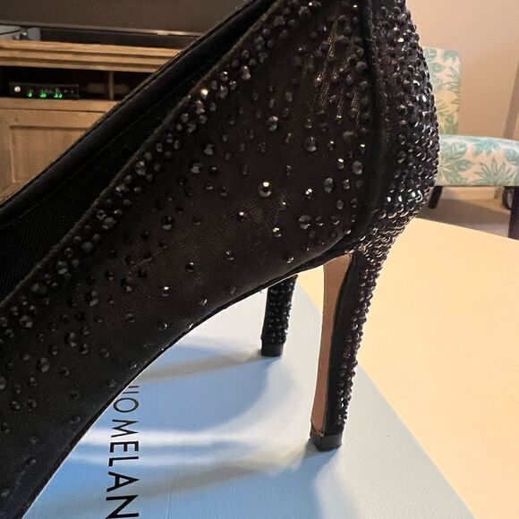 Antonio Melani Marina Black Rhinestone Heels - Picture 12 of 15